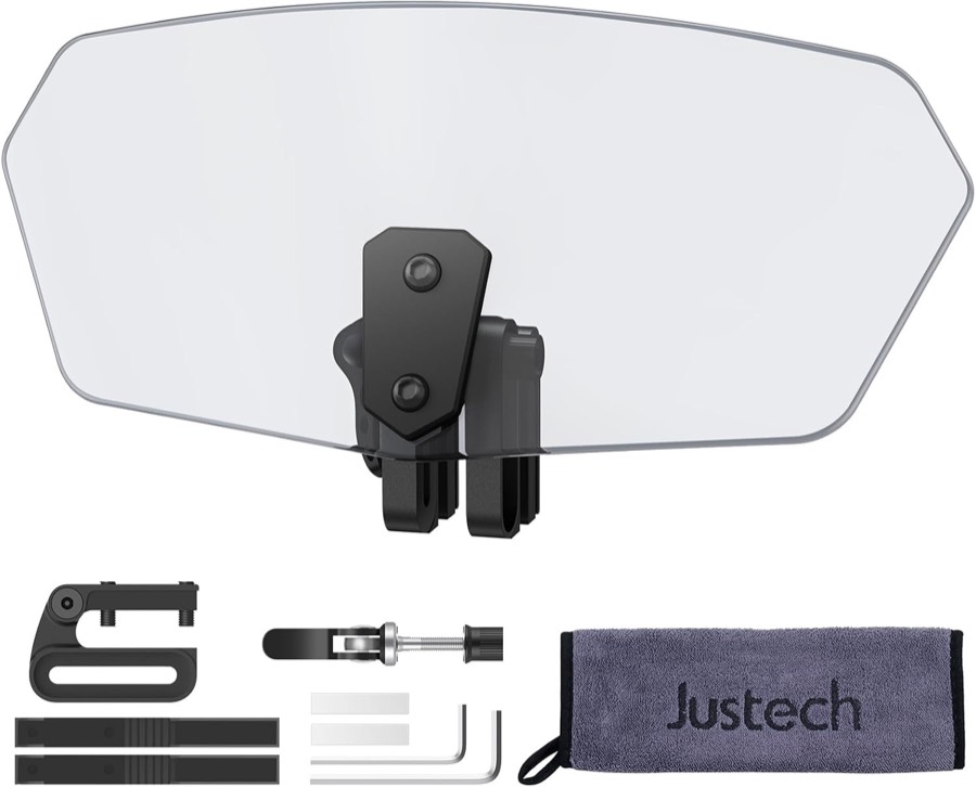 Justech Clip-on, rauchgrau, schwarze Halterung