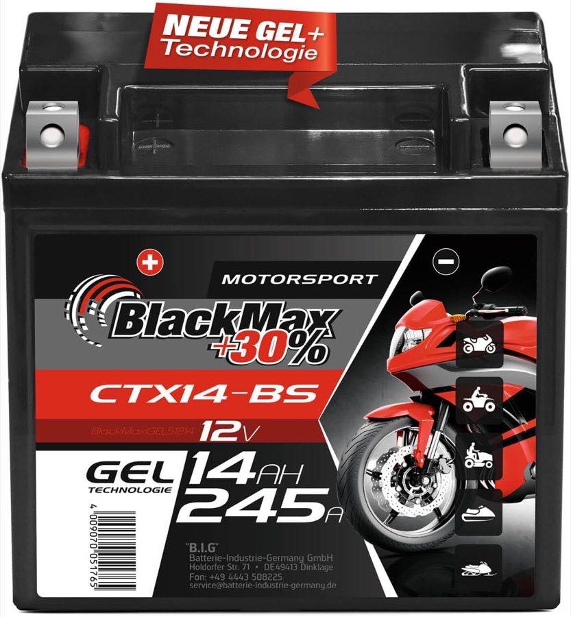 Motorradbatterie 12 V 14 Ah Produktbild – Testsieger