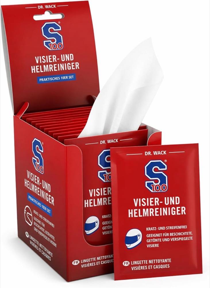 S100 Visier- und Helmreiniger Tuch-Set 10 Stück