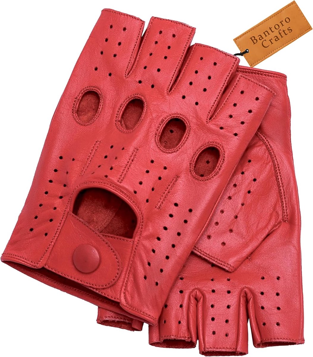 GLOVES-V Schaffell-Halbfinger