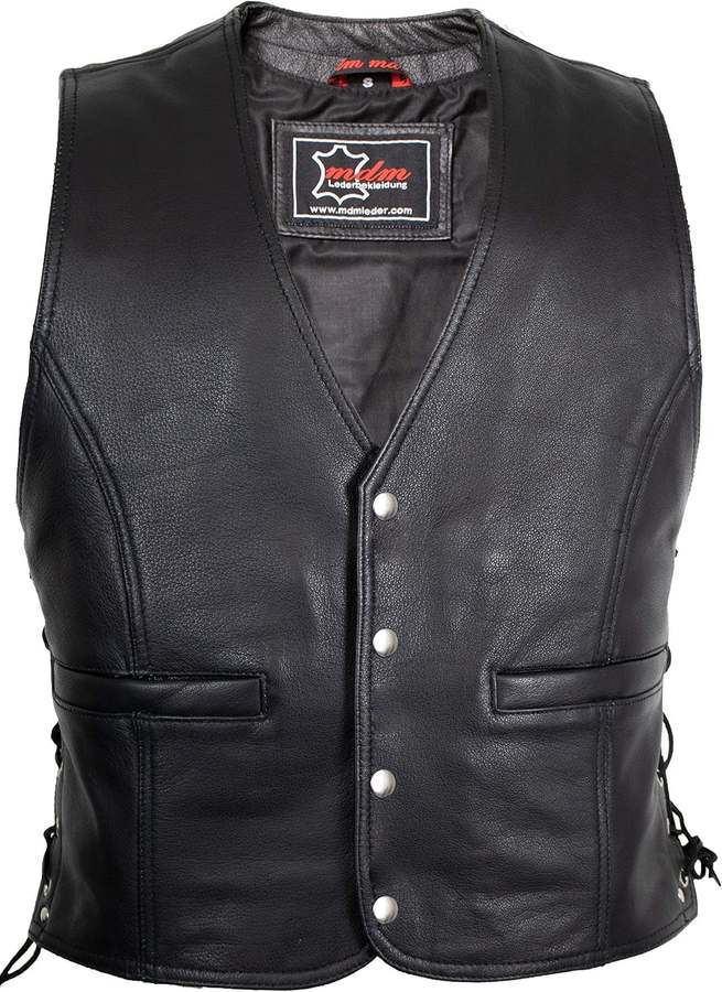 MDM Herren Biker-Lederweste