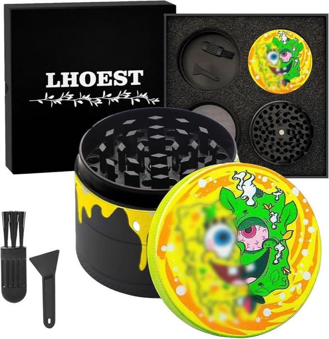LHOEST Grinder ca. 50 mm Gelb Cartoon 4-teilig