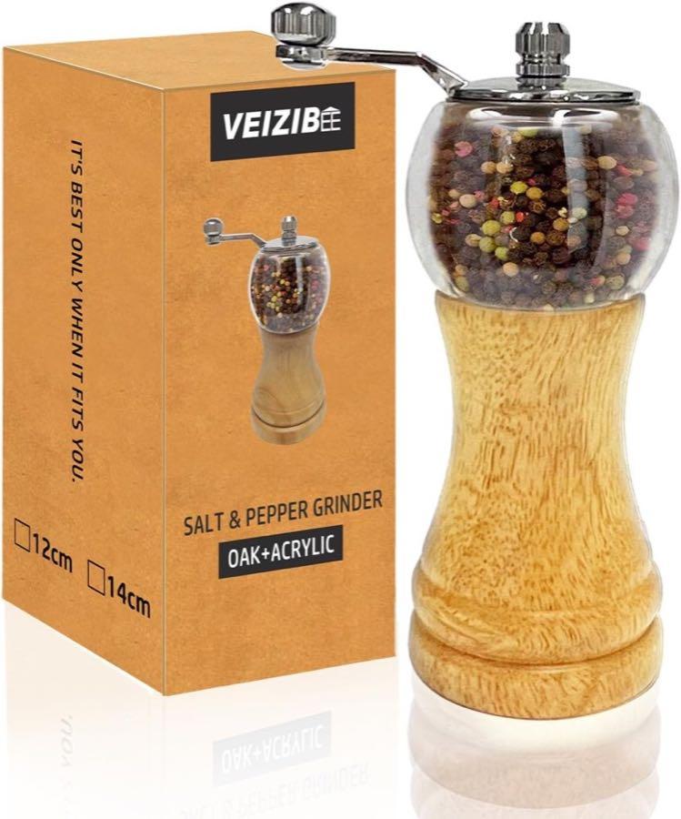 VEIZIBEE Holz-Kurbelmühle 6 Zoll