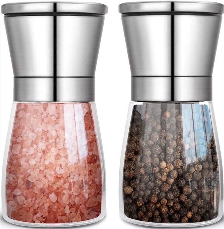 Beykakye Salz-/Pfeffermühlen-Set Edelstahl Glas