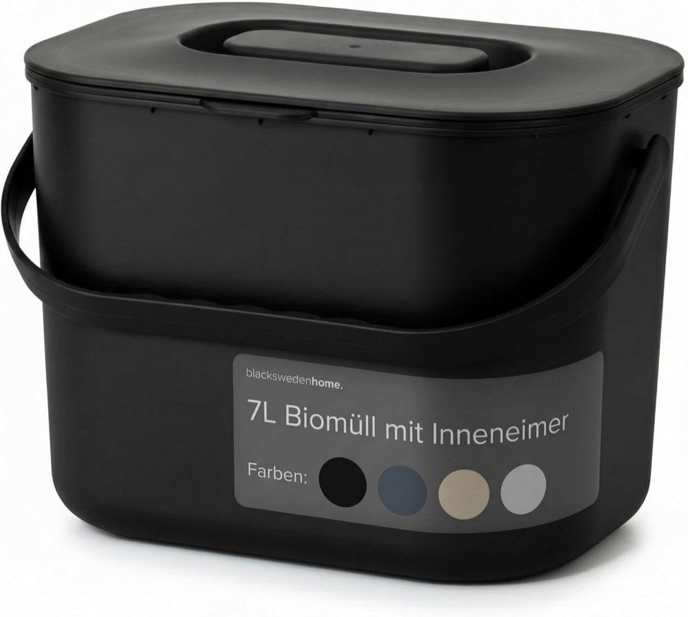 blackswedenhome Biomülleimer 7 L Schwarz