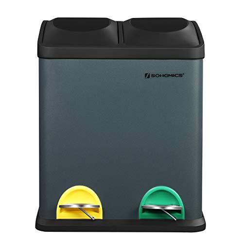 SONGMICS 2×15 L rauchgrau+schwarz