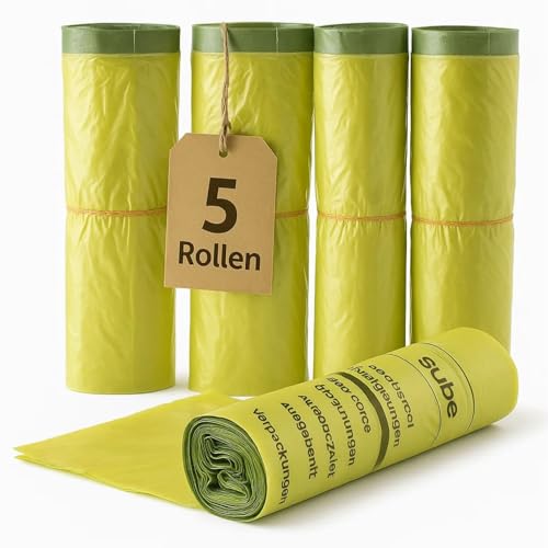 BigDean Gelber Sack 90 L, 15 µ, 65 Stück (5 Rollen)