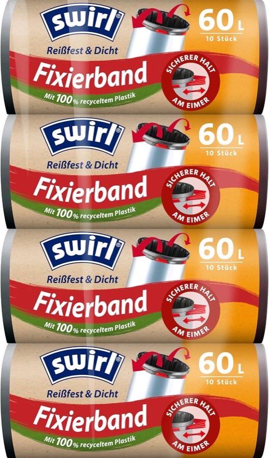 Swirl Müllbeutel 60 L Fixierband (40 Stück)