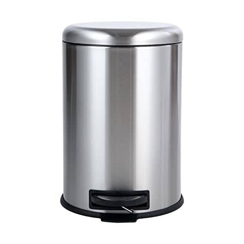 Amazon Basics 20 L rund Silber Soft-Close