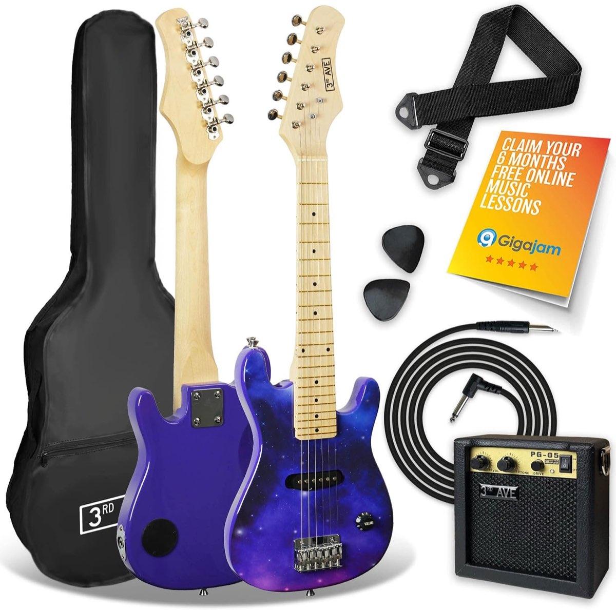 3rd Avenue 1/4 Kinder E-Gitarre Set, Lila Galaxy