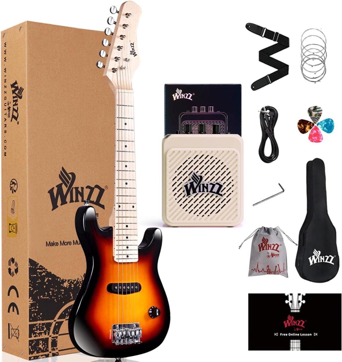 Winzz 30 Zoll Mini E-Gitarre, Sunburst