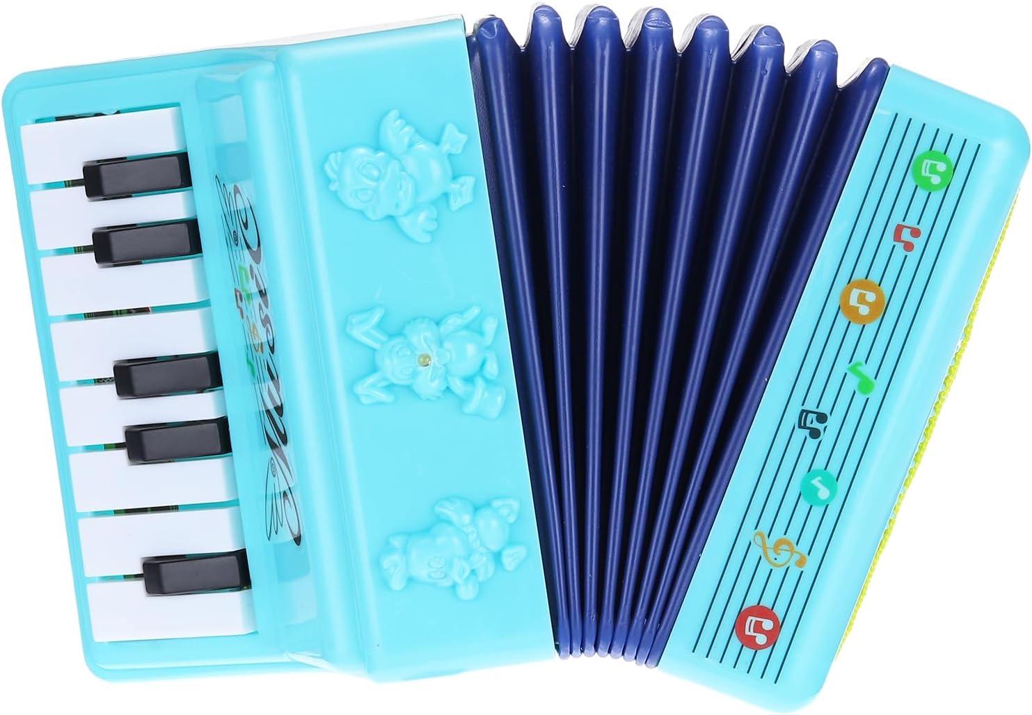 QUARKZMAN Akkordeon 13 Tasten Klavier Ziehharmonika Geschenke Blau