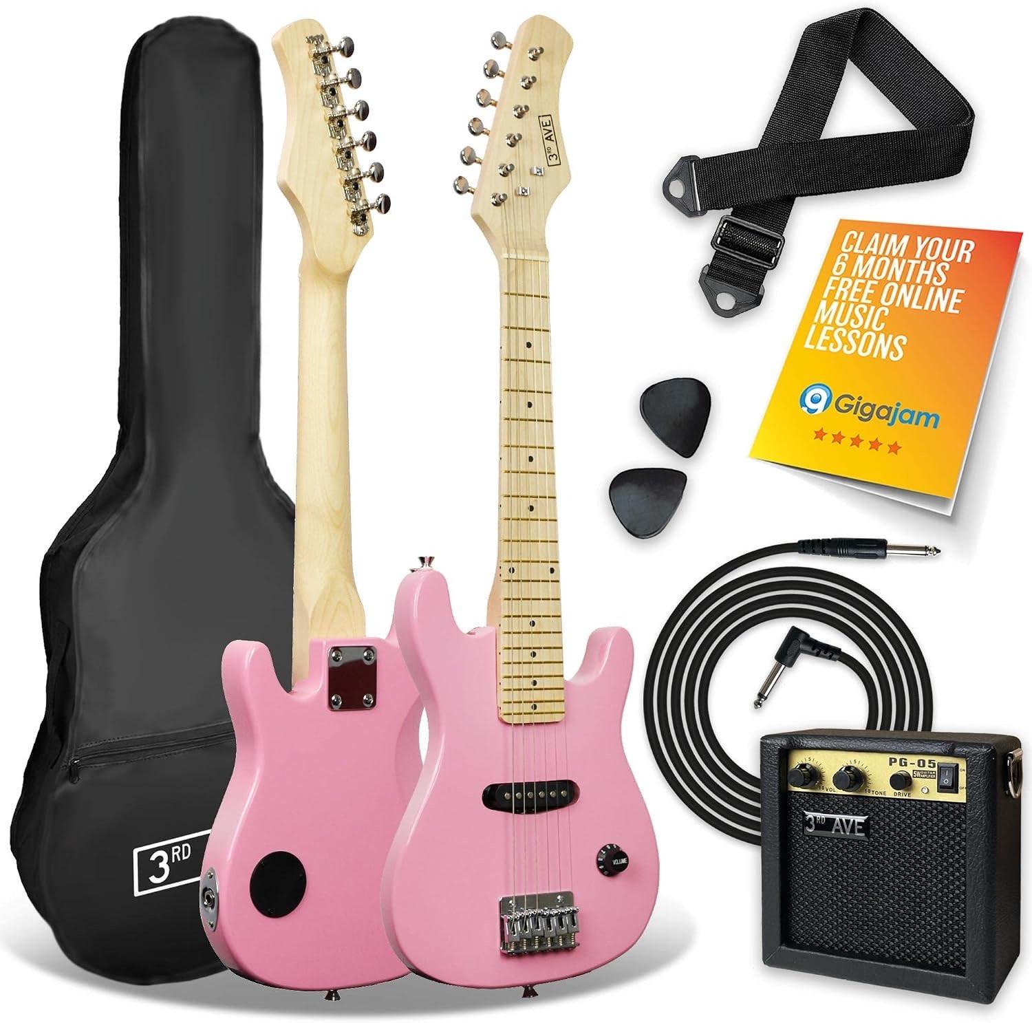 3rd Avenue 3rd Avenue 1/4 Kinder E-Gitarre Set mit 5W Verstärker, Rosa - Produktbild