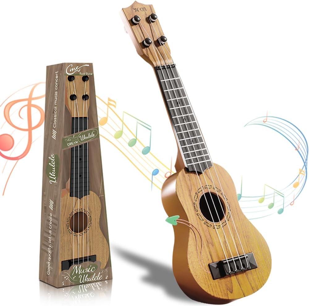 SGZIOO Kindergitarre, 42 cm Ukulele Kinder, Holzfarbe