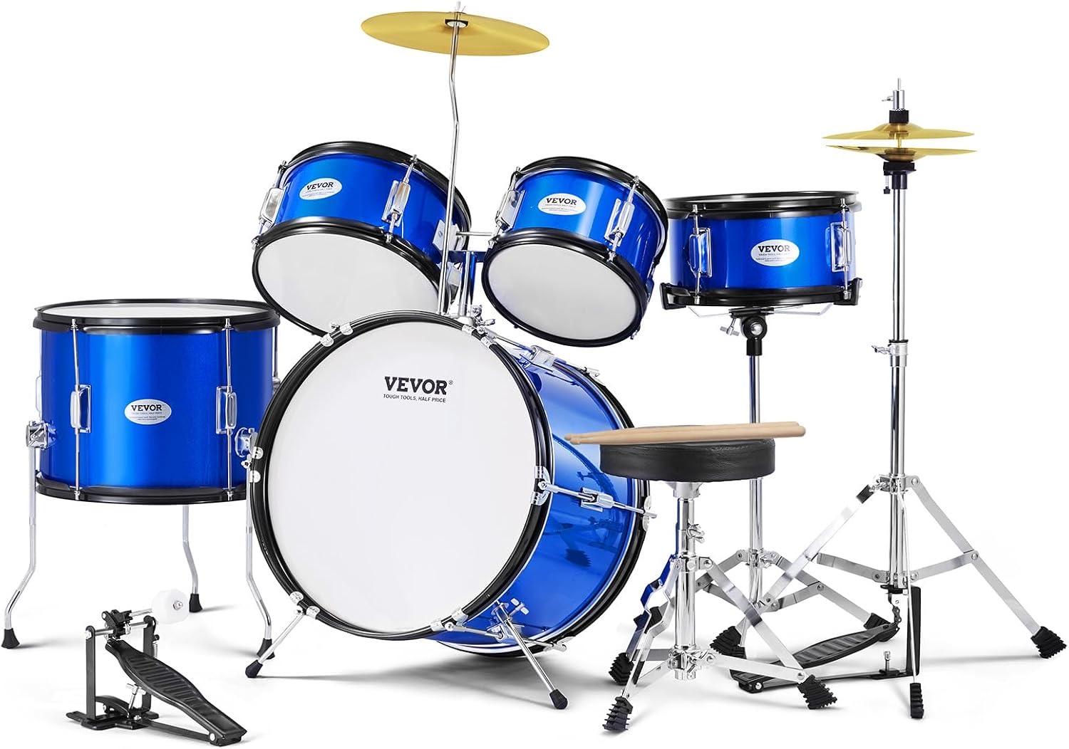 VEVOR Kinderschlagzeug 5-teilig mit Bassdrum, Toms und Snare
