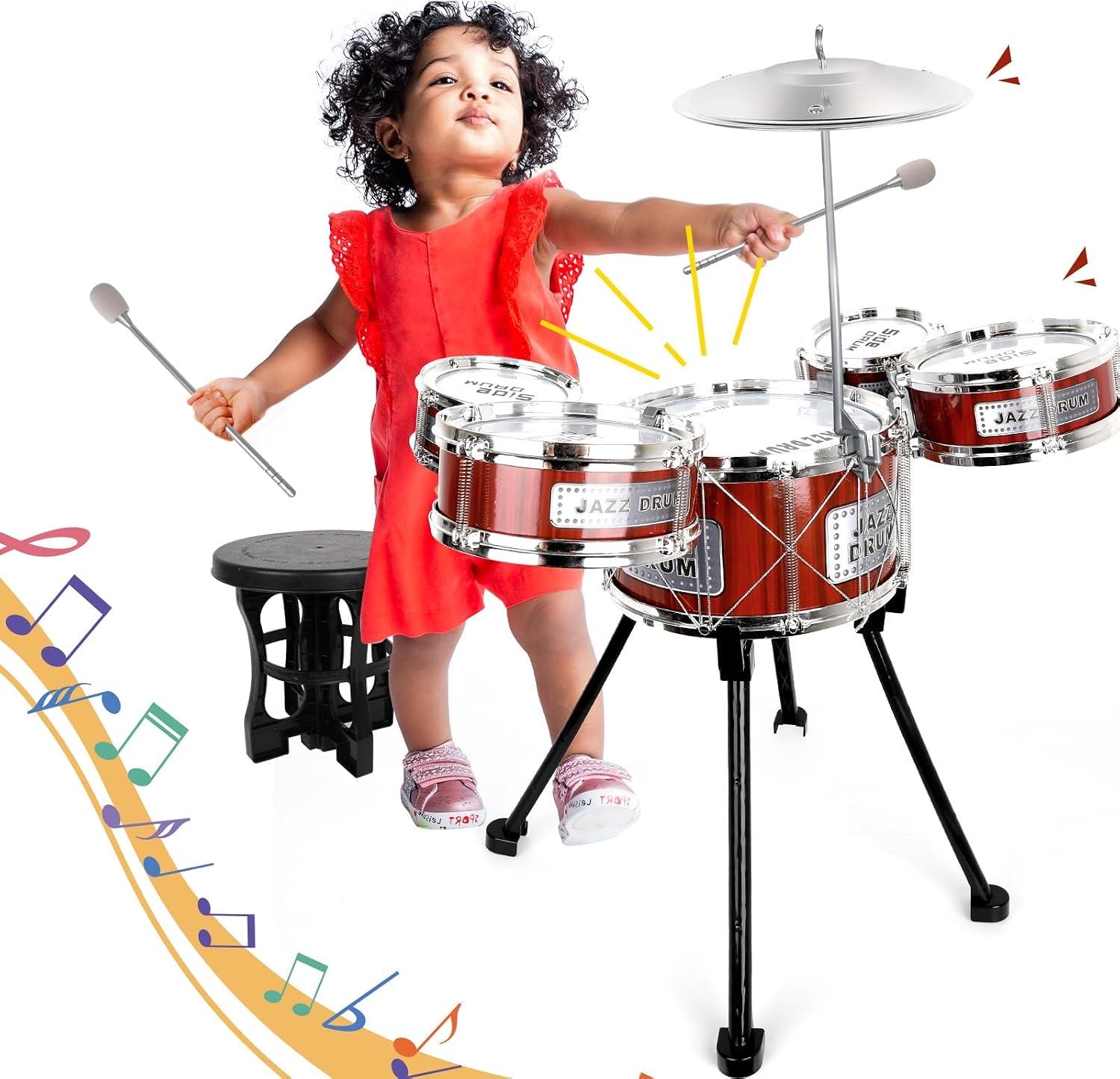 Shayson Kinderschlagzeug mit Hocker und Percussion
