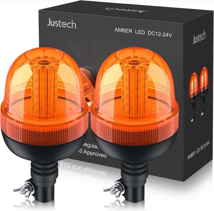 Justech 2er-Set DIN-Rundumleuchte