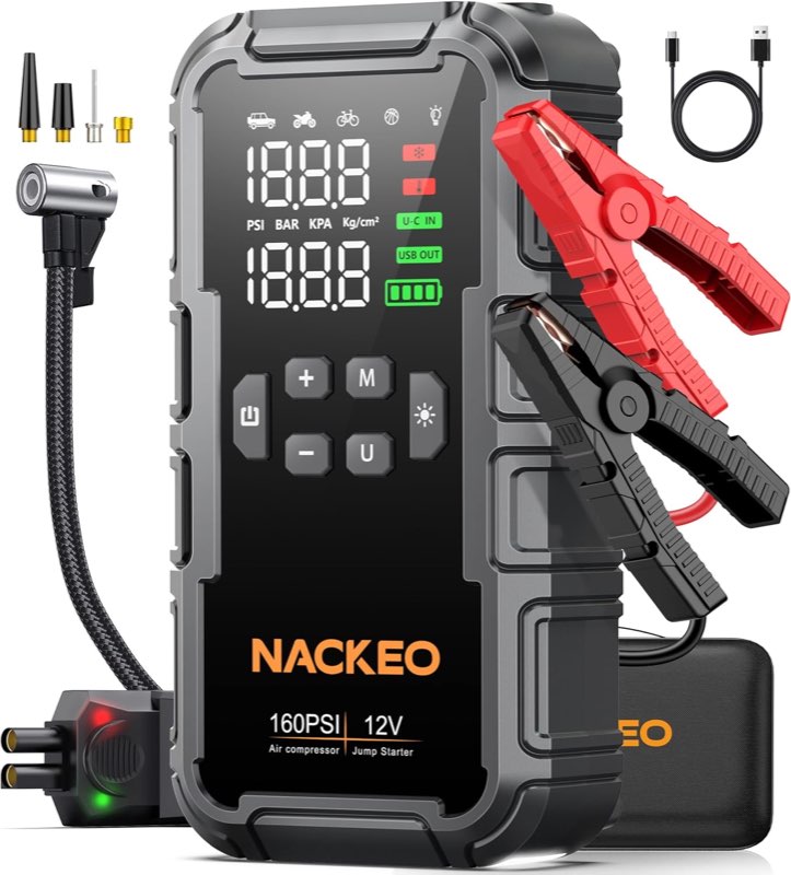 NACKEO N40 Starthilfe mit Kompressor