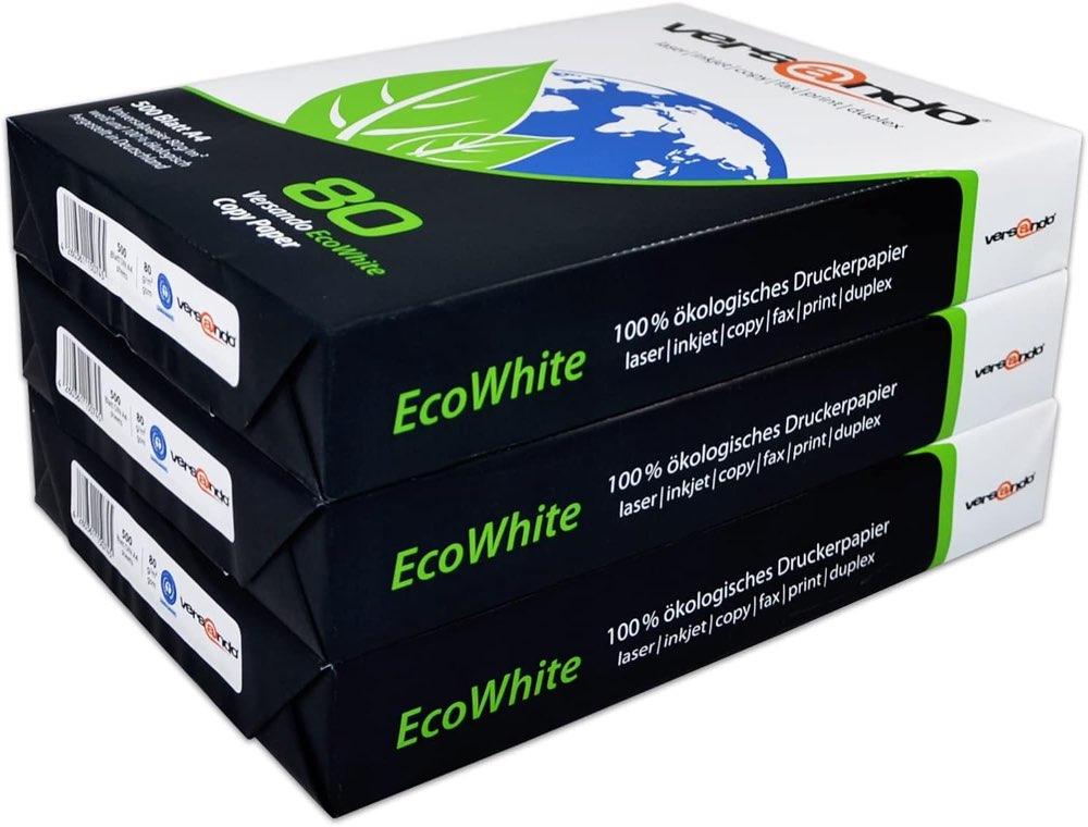 versando versando EcoWhite Recyclingpapier A4, 1.500 Blatt
