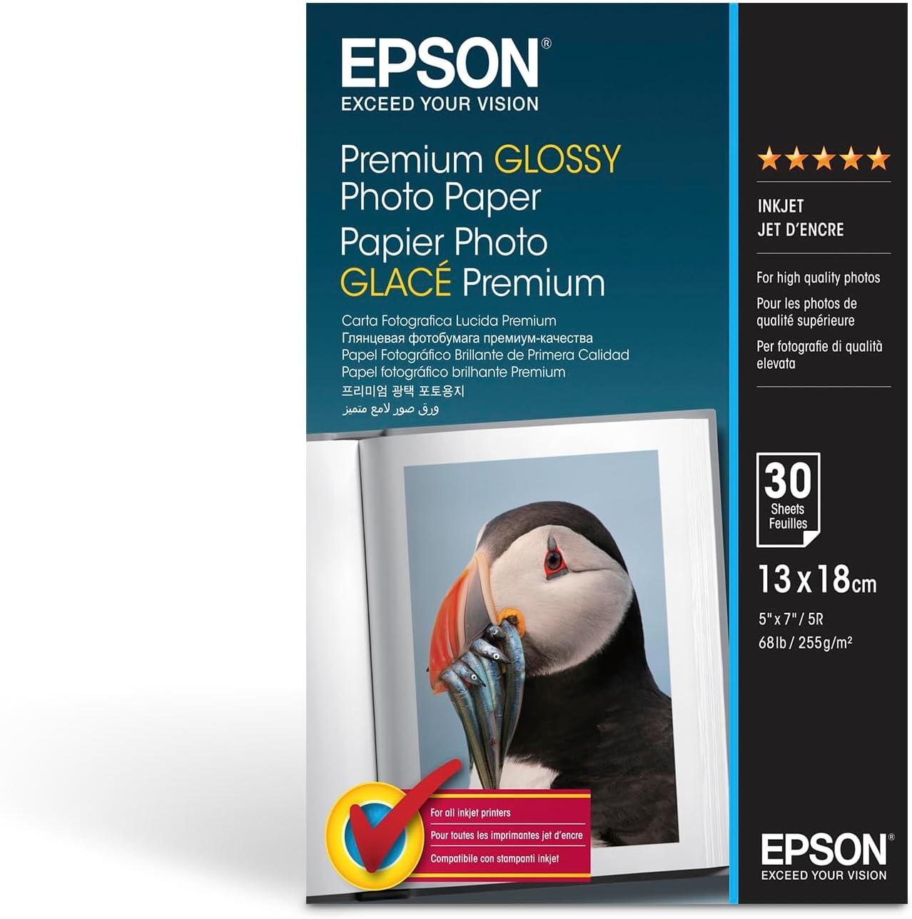 Epson Premium Glossy Photo Paper (130 x 180 mm), 255 g/m2, 30 Blatt