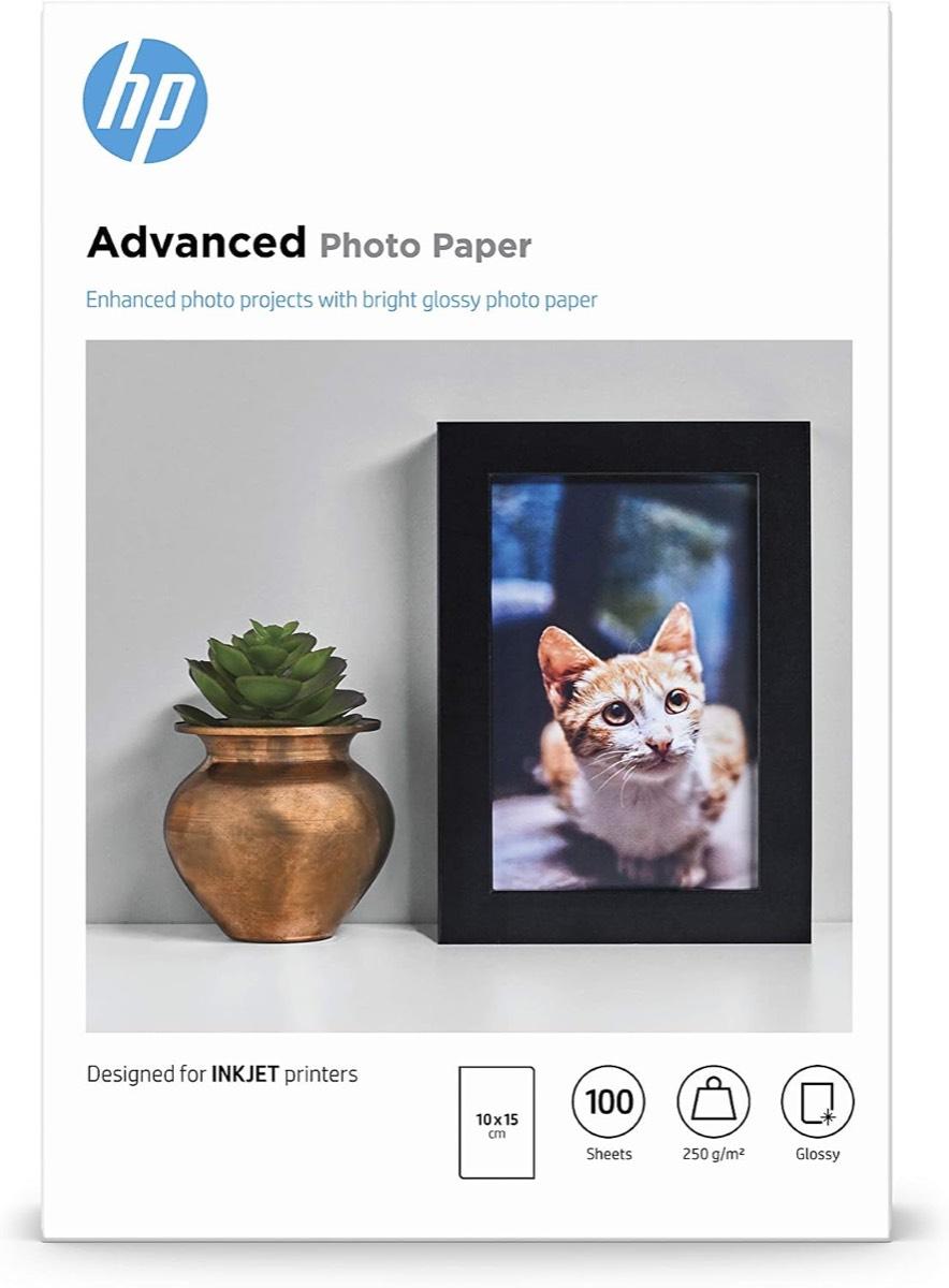 HP Advanced Glossy Fotopapier, glänzend (Q8692A) 250g/m² 10x15cm 100 Blatt, weiß