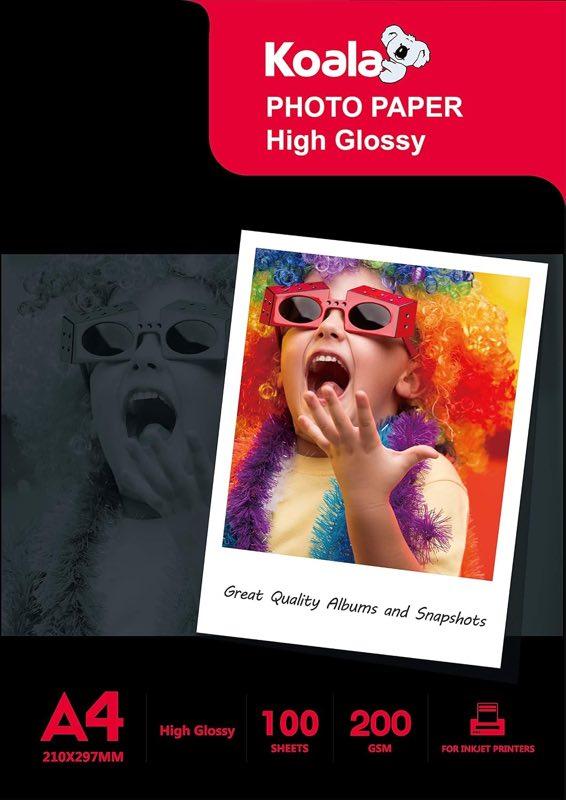 Koala Inkjet Hochglänzend Fotopapier DIN A4, 200 g/m², 100 Blatt