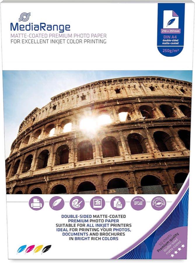 MediaRange Fotopapier matt A4, 250 g/m², 50 Blatt