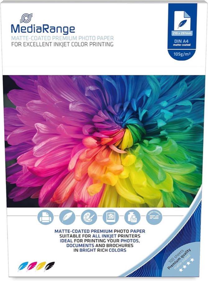 MediaRange Fotopapier matt A4, 100 Blatt