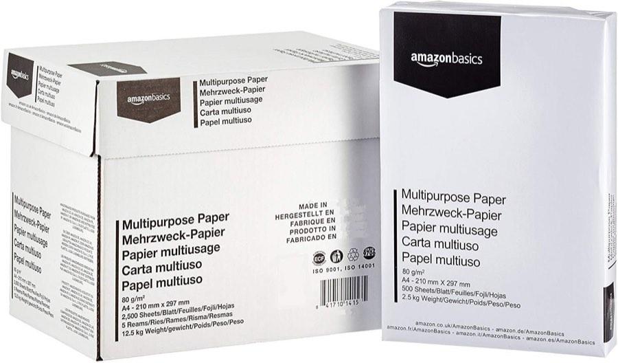 Amazon Basics Amazon Basics, DIN A4, 80 g/m², 2.500 Blatt