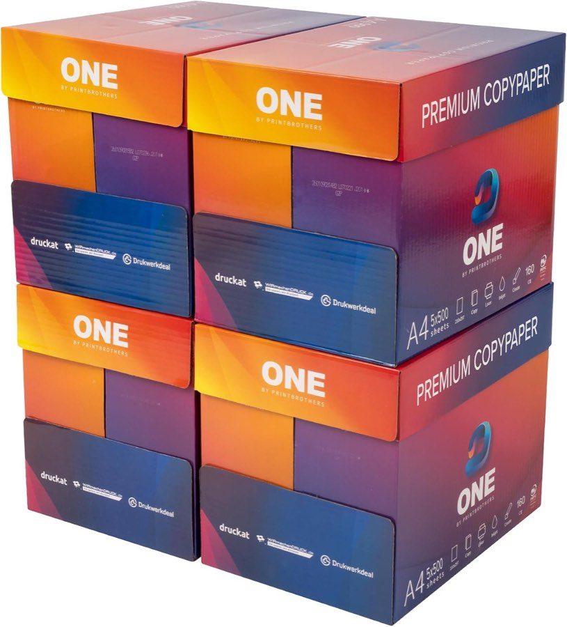 ONE Druckerpapier A4 Kopierpapier - DIN A4-10.000 Blatt - 4 Kartons