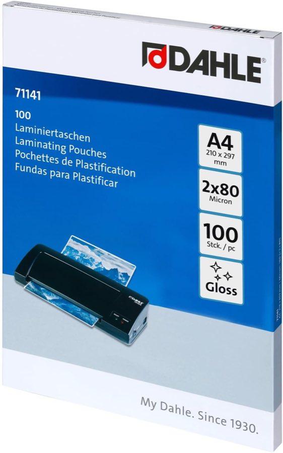 Dahle Laminierfolien A4, 160 Micron (2 × 80), 100 Stück