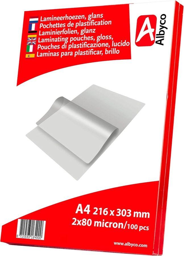 Albyco Laminiertaschen A4, 100 Stück, 2 × 80 μm Produktbild – Testsieger