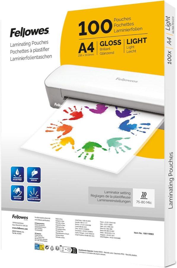 Fellowes Laminierfolien A4 glänzend, 100 Stück