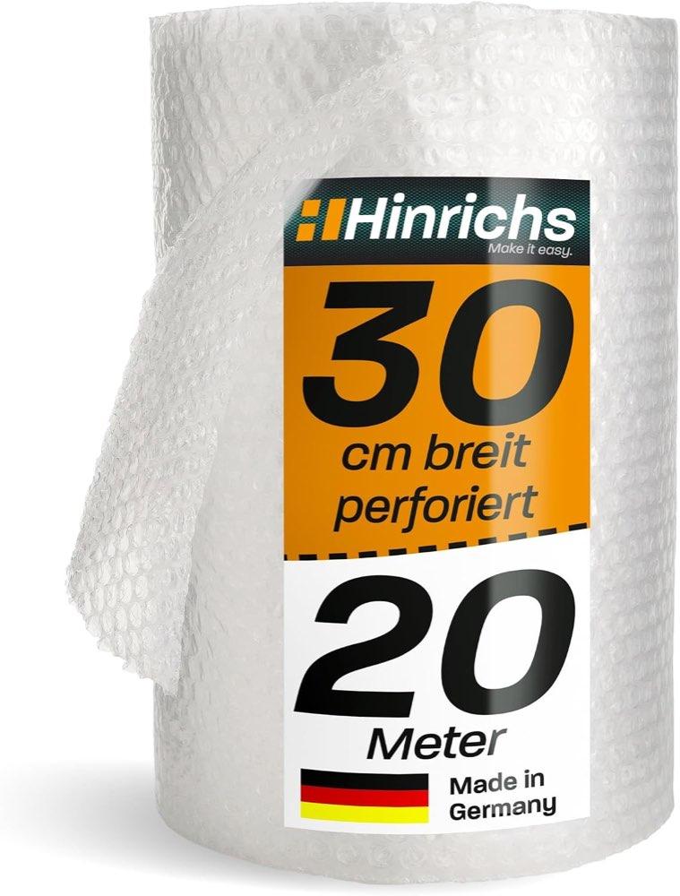 Hinrichs Hinrichs Luftpolsterfolie Rolle 20 m × 30 cm perforiert
