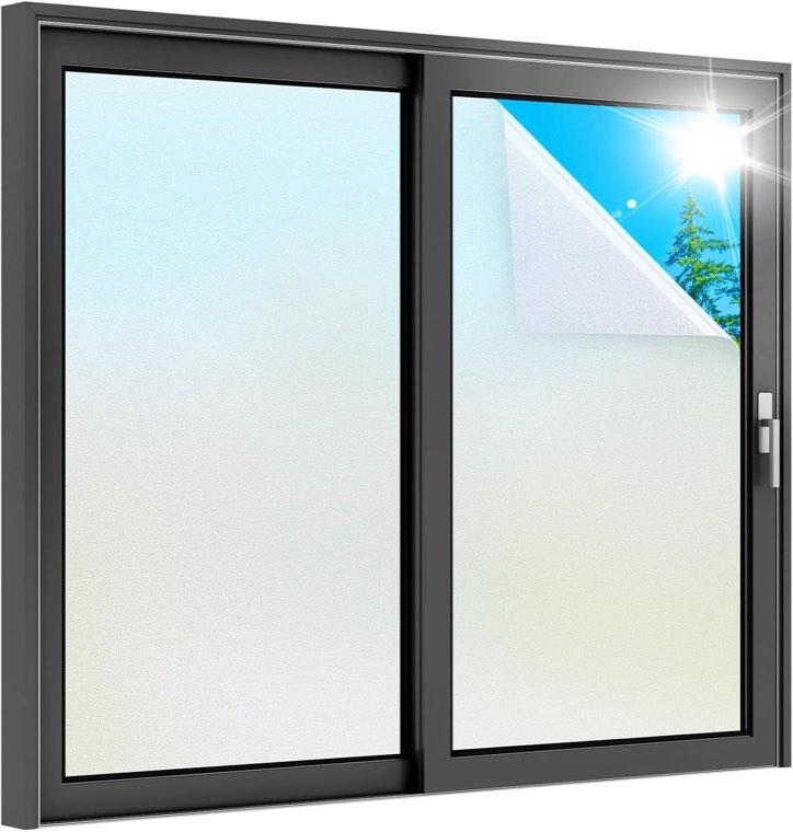 rabbitgoo Milchglasfolie mit Gitter 44,5 × 200 cm