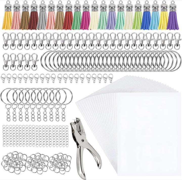 251er Set Schrumpffolie Schlüsselanhänger Mit Schrumpffolie A5 – Für DIY, Basteln Für Teenager, Schlüsselanhänger Basteln Kinder, Schrumpffolie Anhänger, Bastel Set Zur Handwerklichen Gestaltung