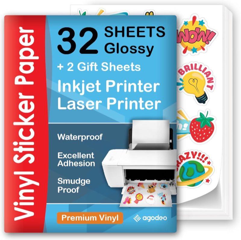 Hochwertiges Vinyl Sticker Papier zum Bedrucken, Glänzend, Wasserfest