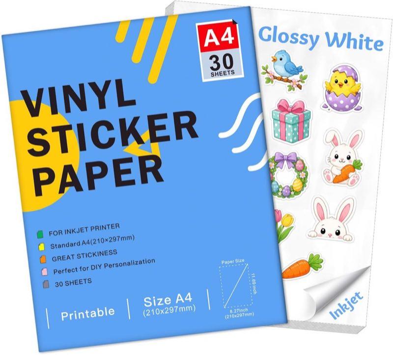 Ruibytree Ruibytree Vinyl Stickerpapier Glossy A4, 30 Blatt