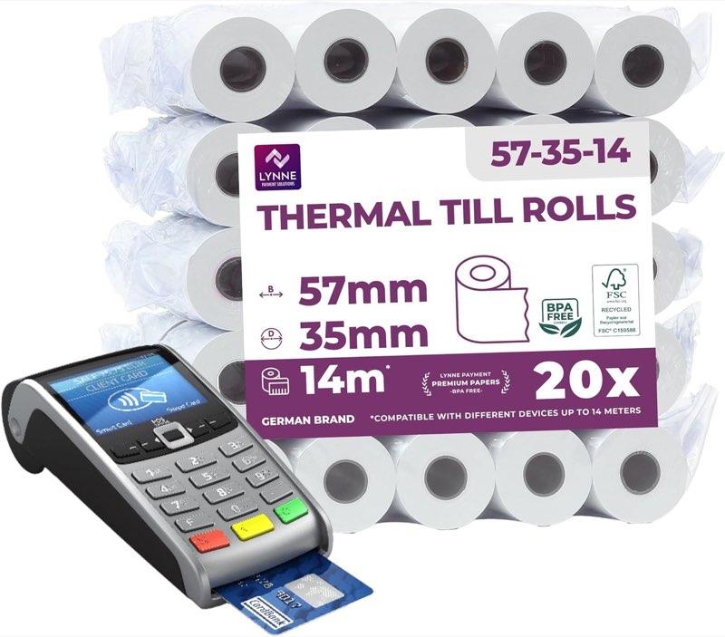 EC-Cash Thermorollen 57 mm × 14 m × 12 mm, 20 Rollen
