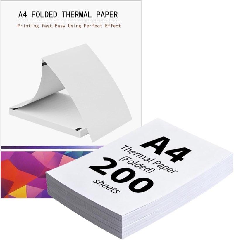 Thermopapier A4, 200 Blatt, 210 × 297 mm, BPA-frei laut Listing