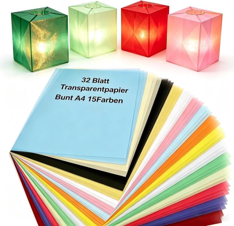 Lamondre Lamondre Transparentpapier bunt A4, 32 Blatt