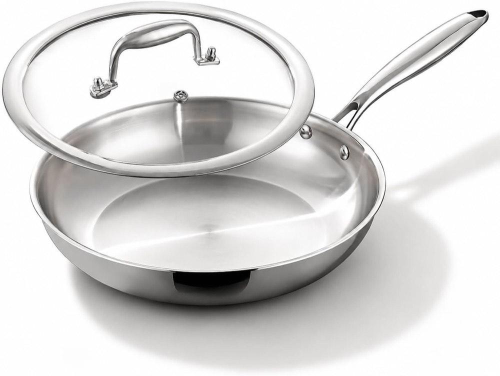 DELARLOCHEF Edelstahlpfanne 28 cm mit Deckel