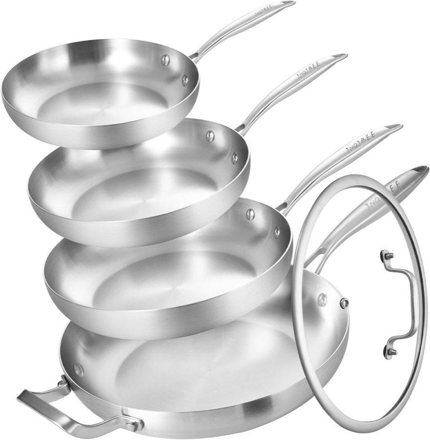 Inqibee Edelstahlpfannen-Set 20–32 cm