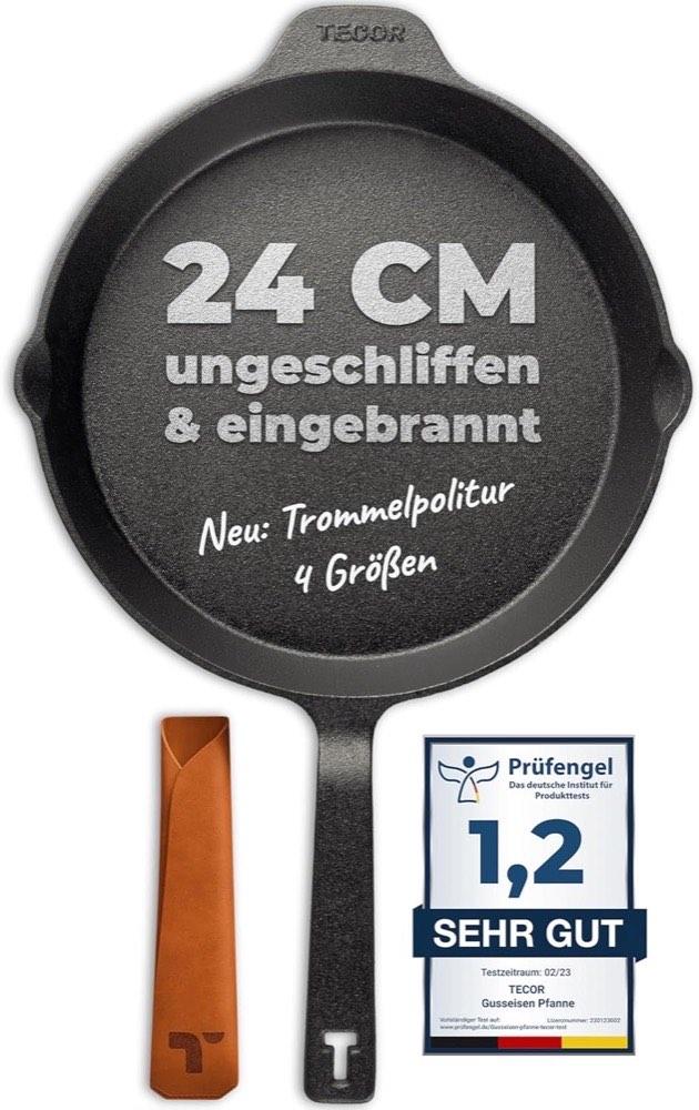 TECOR Gusseisenpfanne 24 cm ungeschliffen