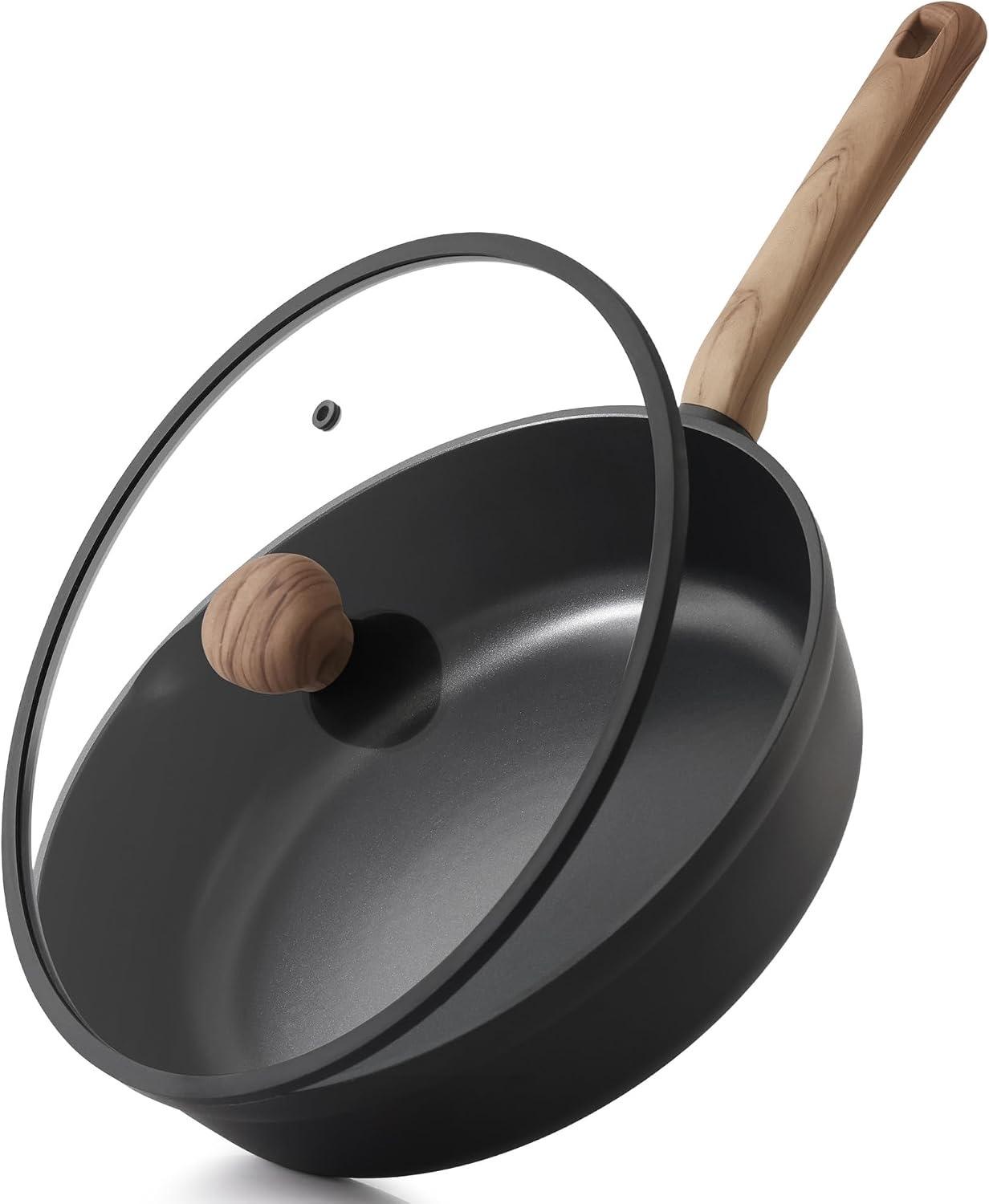 SENSARTE Tiefe Bratpfanne 30 cm Titan-Antihaft