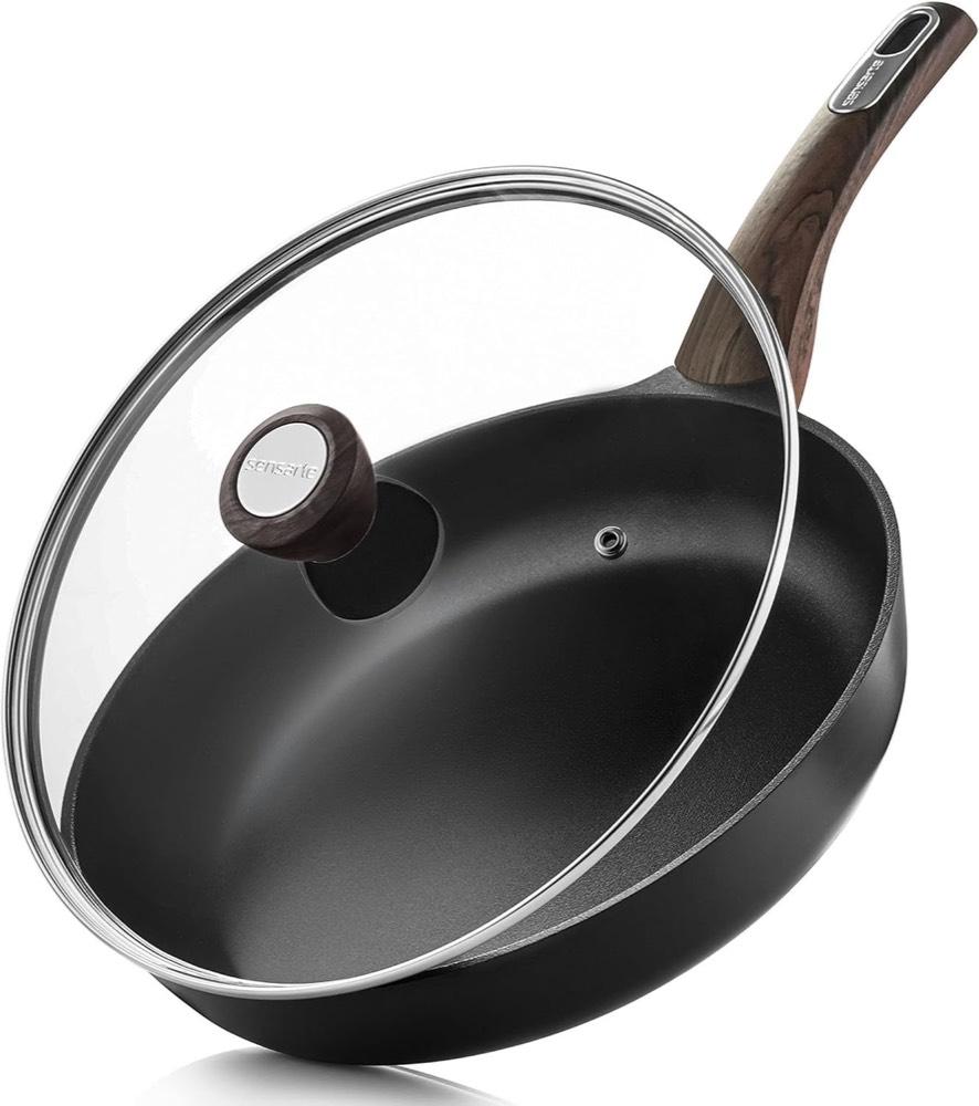 SENSARTE Antihaft-Bratpfanne 28 cm mit Glasdeckel