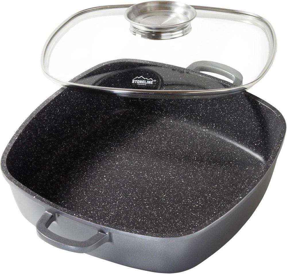STONELINE Eckpfanne 28 cm mit Deckel