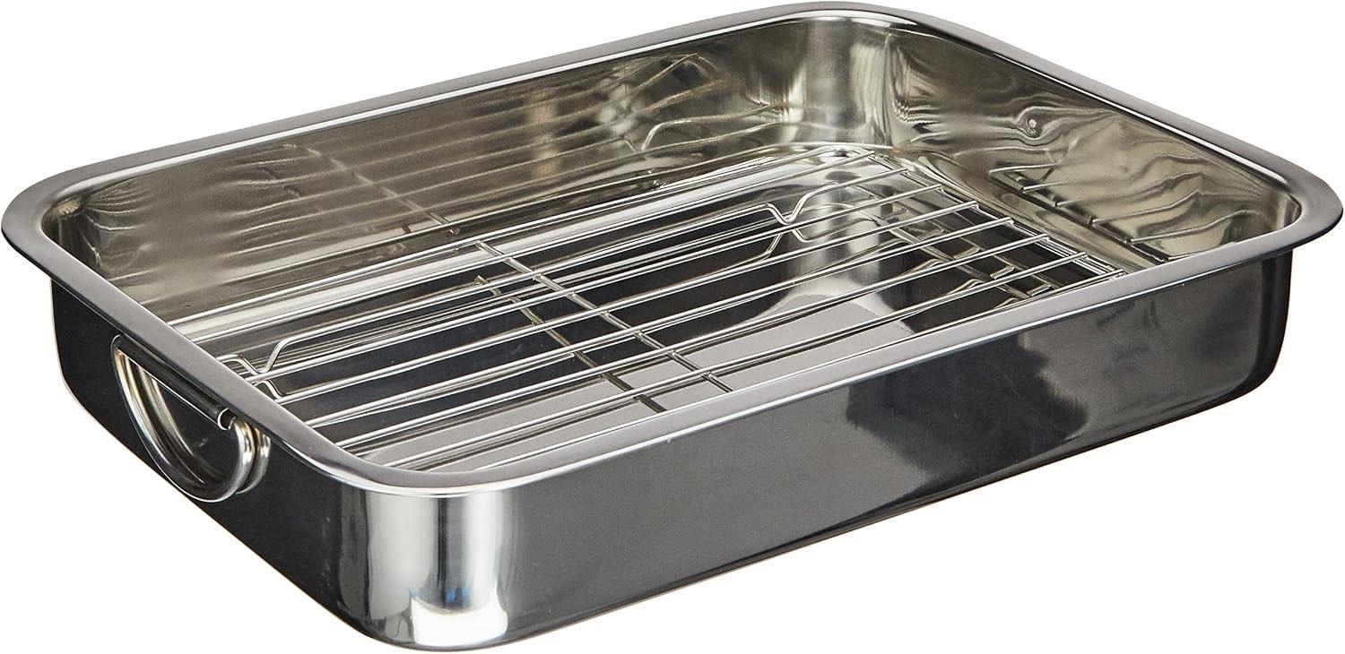 GSW Edelstahl-Viereckpfanne 40 cm mit Einsatz