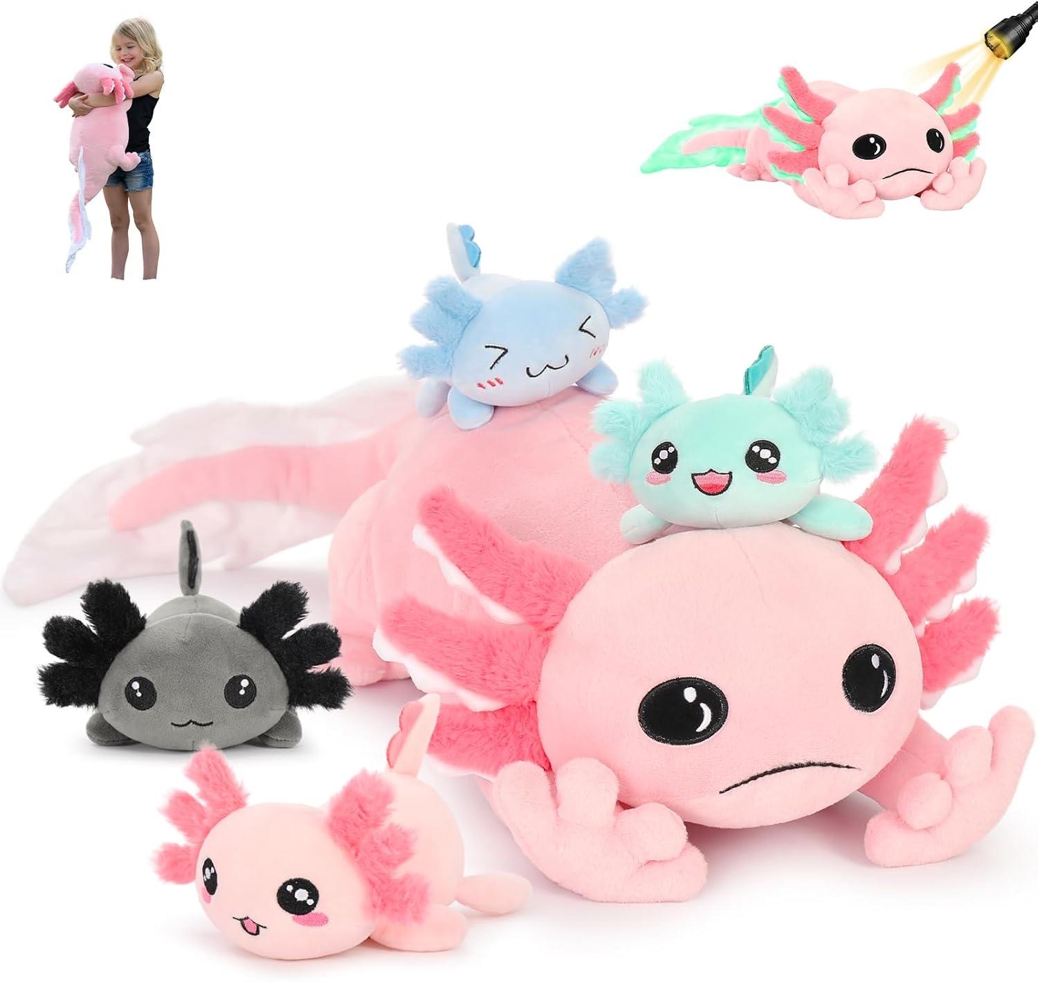 MorisMos Axolotl Mama mit vier Babys, 81 cm
