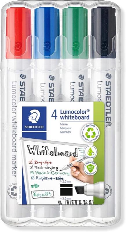STAEDTLER STAEDTLER Lumocolor 351 B WP4, Keilspitze ca. 2 oder 5 mm, 4 Farben